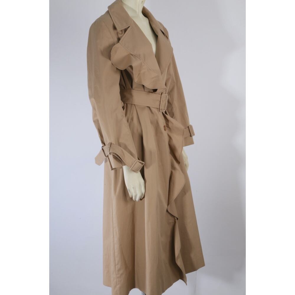 Stella McCartney Beige Cotton Long Belted Trench Winter Coat Womens Size 46 - Picture 15 of 16